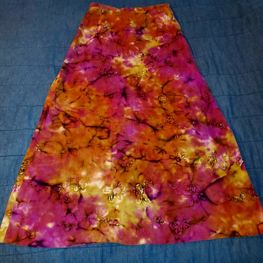 Floral Tie-Dye Maxi Skirt